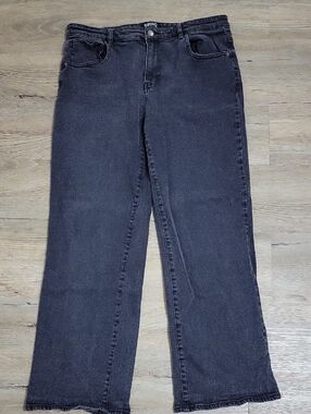 Buffalo David Bitton Washed Black Wide Leg Jeans